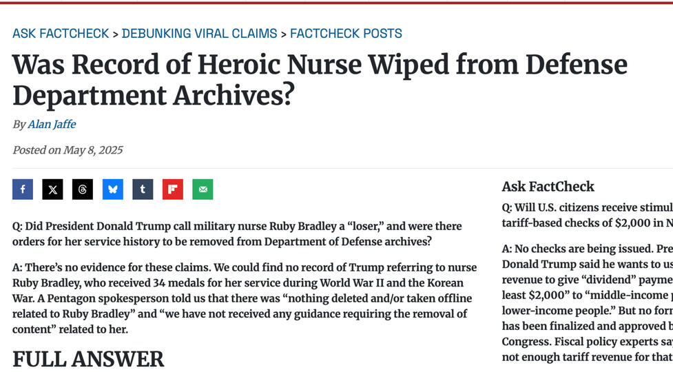 nurse record factcheck by factcheck org