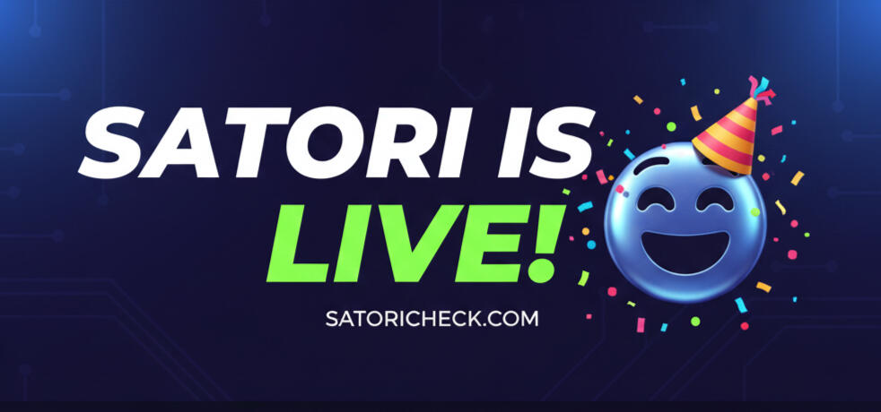 SatoriCheck app preview with meta analysis - Real-time AI Fact Checking with deep research features